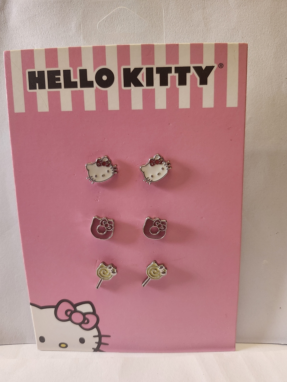 Hello Kitty Kids Earring Set – Pink, White & Yellow Accents